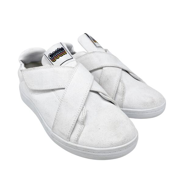 Goats Men’s 717 White Canvas Hook & Loop Straps Slip On Sneakers Size 7.5 - Picture 1 of 12